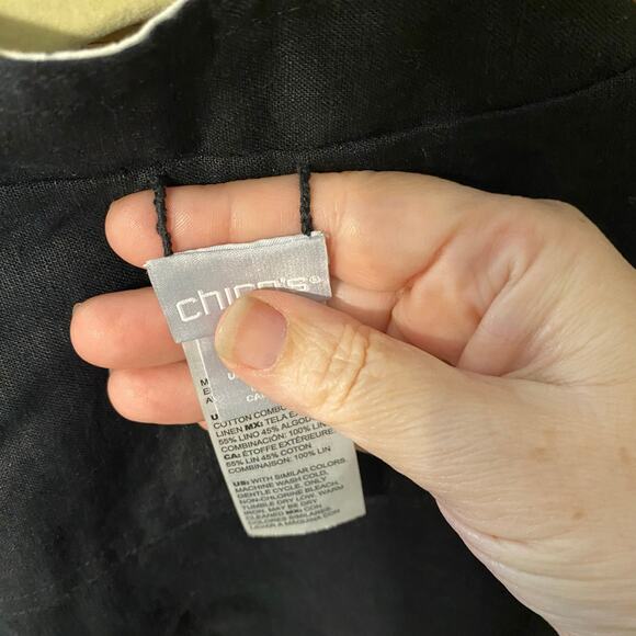 Chico’s Reversible Linen Jacket Leopard Print & Black Snap Front Size 2 (L/XL) - Picture 12 of 16